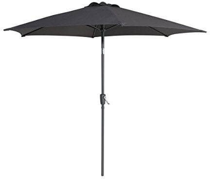Greemotion greenmotion Sonnenschirm mit UV-Schutz 50+ -Balkonschirm anthrazit grau-Gartenschirm knickbar-Terrassenschirm 270 cm Durchmesser-Outdoor Schirm für Balkon, Terrasse & Garten, 270x270x240 cm