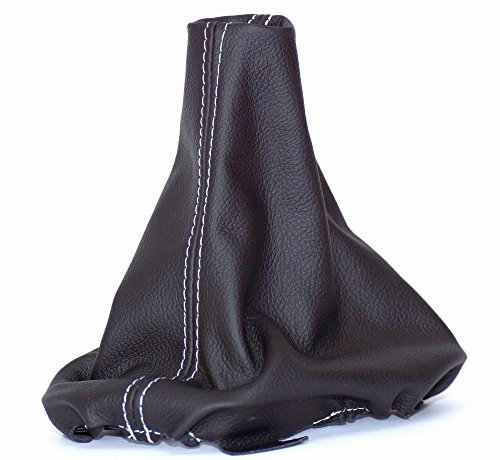 myshopx SA16 Schaltmanschette Schaltsack Sack Schwarz Faden Weiß Echt Leder