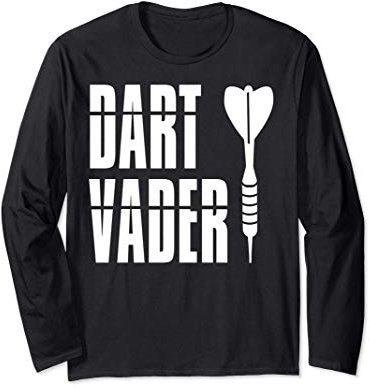 Dart Vader Player Lustiges Spielgeschenk für Dartliebhaber Langarmshirt