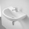Lavandino Bagno sospeso 50x38 cm, in Ceramica Bianca Lucida, con predisposizione per rubinetteria monocomando e Batteria 3 Fori