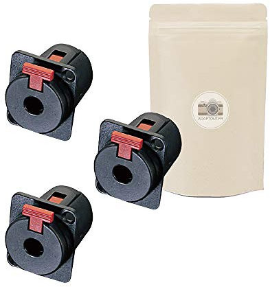 X3 Embase Connecteur Femelle Prise Gros Jack 6.35mm Stereo 100% Metal avec Verrouillage a Souder pour Enceinte Ampli Caisson Audio - ADAPTOUT MARQUE FRANÇAISE