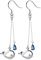 Wal baumelnde Haken-Ohrringe, S925er-Sterlingsilber, blauer Kristall, Wassertropfen-Charm, Zirkonia, niedlicher Fisch, baumelnder Einfädler, Modeschmuck für Frauen und Mädchen, BFF, Weißgold