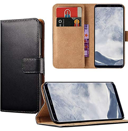 Eximmobile - Bookcase Hülle kompatibel mit LG G8 ThinQ Bookcover Handytasche in schwarz Booklet Flip Case Cover aufklappbare Schutzhülle mit Fächer Geldfach dünne Tasche Etui