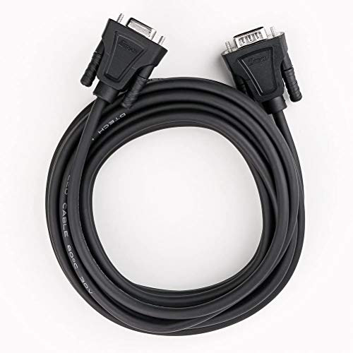 DTECH DB9 RS232 - Cable serie macho a conector hembra, cable de módem cero, apretón de manos completo de 7 hilos para la comunicación de datos (3 m), color negro