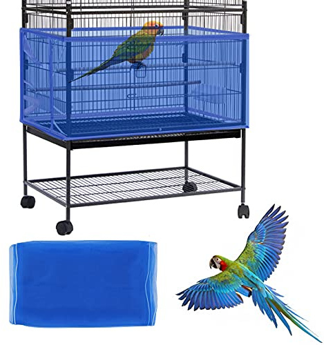 Mngren Extra groß Vogelkäfig Abdeckung, Universal Vogelkäfig Samenfänger, Einstellbar Papageien Kordelzug Vogelfutter Kleintiere Netz, Abdeckung Rock Bewachen für Runde Quadratische Käfige