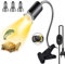 JOOVCC Lampada riscaldante per rettili, lampada riscaldante per tartarughe, lampada riscaldante UVA UVB, 3 lampadine di diversa potenza e morsetto girevole a 360°.