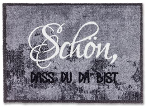Astra Fußmatte innen rutschfest - Beton grau 50x70 cm - Schmutzfangmatte waschbar und pflegeleicht - Felicido Sauberlaufmatte Eingang, Flur, Haustür
