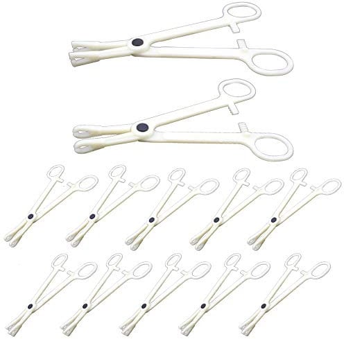 NA 12 Pcs Body Piercing Clamps Disposable Navel Open Pliers Piercing Tools for Tattoo(6 Pcs Round Open Pliers And 6 Pcs Triangle Open Pliers)