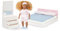 Lori – Kleine Puppe & Puppenhaus Möbel – 15 cm Mini Puppe & Puppenmöbel – Puppenzubehör & Puppenkleidung – Bett, Kissen, Bettdecke, Kommode – Spielzeug für Kinder ab 3 Jahren – Nahlas Schlafzimmer