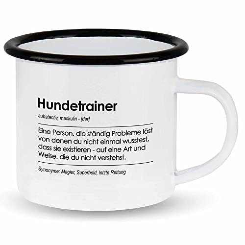 wowshirt Emallie Tasse Geschenk für Hundetrainer Definition Geburtstag Weihnachten, Farbe:White - Black