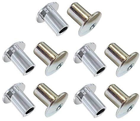 TERF® M8 X 16mm Joint Connector Nuts M8 (8mm) X 16mm Barrel Bolts Socket Head Insert Furniture Hexagonal Allen Radius Head Cap Nuts Alan Key Sleeve Hex Nut - Pack of 10