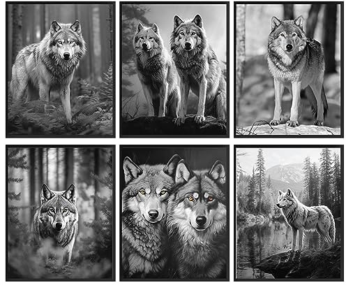 97 Decor Wolf Poster – Schwarzer Wolf Close Up Wild Tier Wanddekoration Kunstdruck Poster