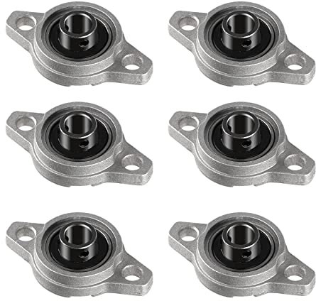 EXLECO 6er KFL000 Stehlager 10mm Rhombische Flanschlager Selbstausrichtend Horizontale Zinklegierung Wellenlager Gehäuselager Kugellager Lagerbock für Achse Welle Maschine 3D Drucker
