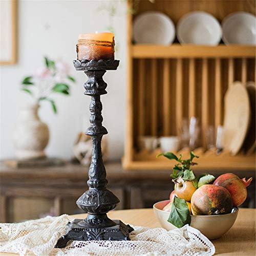 Wedding Party Candelabra Cast Iron Candle Holder Dining Table Decoration Candlelight Dinner Props Romantic Lamp Retro Garden Retro Candlestick Holders Table Centrepiece Decor (B Free size)