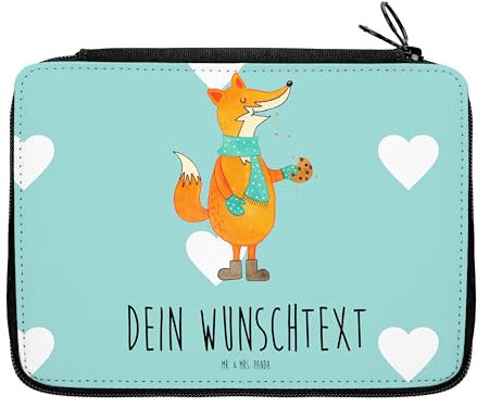 Mr. & Mrs. Panda Personalisierte Federmappe Fuchs Keks - Personalisierte Geschenke, Schüler, Winter, Einschulung, Kekse, Füchse, Kind, Geschenk,