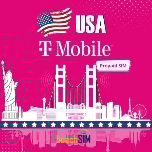 BeachSIM T-Mobile USA SIM données illimitées & téléphonie & SMS (USA - 15 Jours)