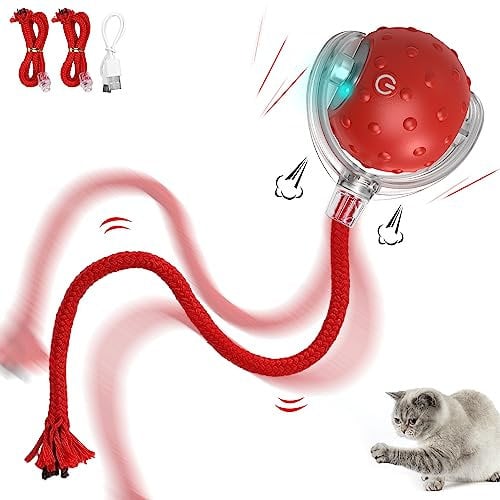 IOKHEIRA Interactive Electric Automatic Cat Toys, Rechargeable Irregular Moving Toys, Stimulate Cats' Hunting Instincts, All Floors & Carpet Available