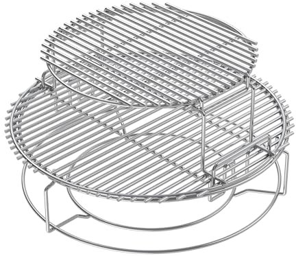 BBQ-PLUS Expander Rack Replacement Kit for XL Big Green Egg,Heavy Duty Stainless Steel 3 Tier 5 Piece Grill Basket Accessories with Removable Cooking Rack System Large