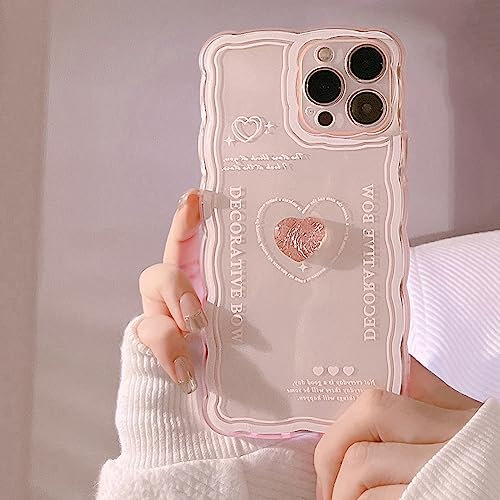 Emlivi Mobile Phone Case Compatible iPhone XS Case Flash Butterfly Flower Transparent Protective Case Aesthetic Women Girls 3D Pattern Glitter Crystal Soft TPU Case Cover for iPhone X, Pink Love