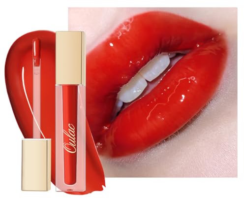 Oulac 3D Hydra Gloss à Lèvres Rouge - Gloss Repulpant Levres Hydratant Rouge à Lèvres Liquide | Gloss Transparent Lip Oil Brillant | Enrichi en Extrait de Rose | Formule Vegan, 4,5ml, (S09)