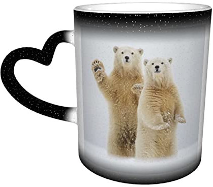 BAAROO Tasse personnalisée en céramique avec imprimé ours polaire - Tasse à café et thé pour Halloween, Noël, cadeau d'anniversaire