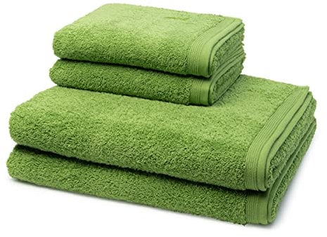 Möve - Superwuschel - 2 X Handtuch 2 X Duschtuch - im Set - Baumwolle (4er Set Peridot)