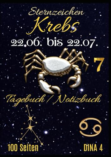Sternzeichen: Krebs: Sternzeichen: Krebs Tagebuch / Notizbuch