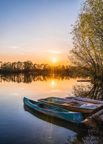 Three Boats on the Lake - 5000 Piece Wooden Jigsaw Puzzle - Gifts for Adults, Family Games