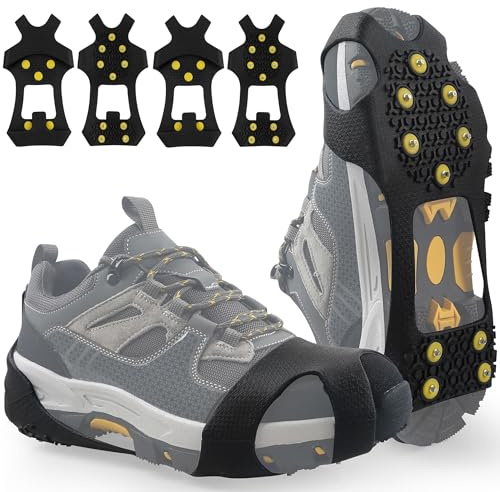 2 Pairs Ice Cleats Snow Traction Grips Crampons for Boot Ice Shoes 10 Studs