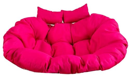 Hammock Swing Chair Cushion, Washable Thicken Double Egg Chair Cushion Waterproof Outdoor Patio Wicker Loveseat Hanging Basket Seat Cushion for Patio Backyard Balcony,Pink