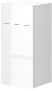 Vicco Midischrank Izan, Weiß Hochglanz, 36.6 x 76.6 cm mit Schublade und Tür