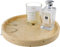 WORHE Vanity Tray for Bathroom, Dresser, Counter, Home Decor Travertine Round Decorative Tray for Candles, Perfumes, Jewelry, Plants Natural Stone Organiser Dish(WH019)