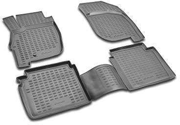 Element Passgenaue Premium 3D Gummimatten Fussmatten passend für Ford Ecosport, 2014-2018, 2018 ->, 4 TLG.(grau)