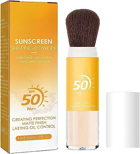 Mineral Sunscreen Setting Powder, Translucent Mineral Brush Powder, SPF 50 Oil Control Sunscreen Setting Powder, Lasting Lightweight Breathable (1pcs)