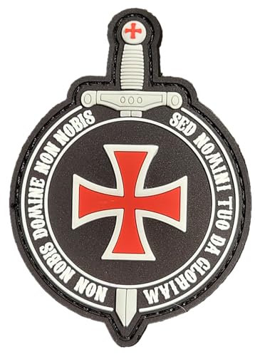 Écusson PVC Chevaliers Templiers Bouclier Croisés Militaire Patch 3D PVC Scratch Hook Loop| Patch MILITAIRE broche emblème boucle de fermeture pour sacs à dos militaires airsoft TS-PTCH-TMP-SKD