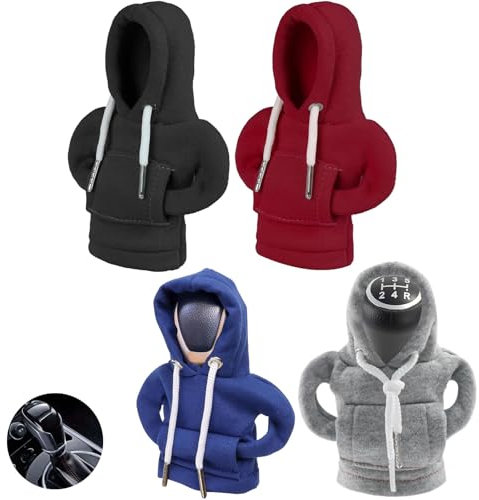 Schaltknauf Hoodie, Schaltknauf Abdeckung, Schalthebel Haube Universal, Mini Hoodie für Gangschaltung, für Auto Schaltknauf Schaltknüppel, Schalthebelhaube Car Gear Shift Cover, 4 Farben