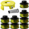 Bobine de rechange pour débroussailleuse RAC118, compatible avec Ryobi RAC118 RLT3525S RLT3025F/S, 1,2 mm, 8,4 m, bobine de rechange avec housse RAC119 (8 bobines + 1 couverture)