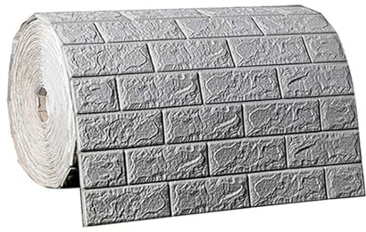 Colcolo Panneaux muraux en fausse brique, autocollant mural 3D, papier peint en mousse texturé moderne, imperméable pour buanderie, salon, cuisine, gris