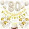 ALEGRE Luftballons 80 Geburtstag Deko Set,Konfetti 80. Geburtstag Frau Mann,Kuchen Deko 80 Geburtstag Frau Deko Girlande,Deko 80 Geburtstag Mann Frau,Deko 80 Geburtstag Luftballon,Zahl 80 Folienballon