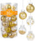 Weihnachtskugel 30 Stück 6cm Weihnachtskugeln,Christbaumkugel-Set,Klare Kunststoff Christbaumkugeln Hängende Dekoration für Weihnachtsbaumschmuck Dekoration (Gold)