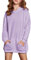 Arshiner Ragazza Felpe con Cappuccio Vestito Bambine Maniche Lunghe Moda Casual Hoodie Autunno Inverno Elegante Felpa con Cappuccio per Ragazze 5-6 Anni Lilla
