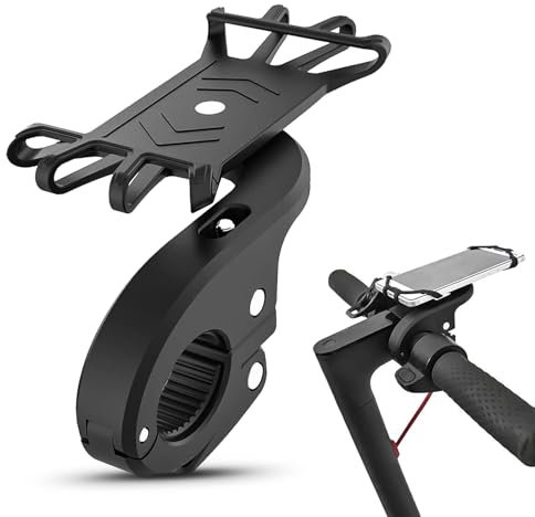 SYACHI Support Telephone Scooter, Support Telephone Trotinette Electrique pour Xiaomi M365, 360° Rotatif pour Phones (4.7''-6.0'') Anti-Dérapant pour Guidons de Vélo/Route/Moto/Poussette/VTT