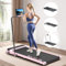 BLACK LORD Unter Schreibtisch Laufband mit Griff, Gehpad 2 in 1 für Gehen und Joggen, 3.2HP Fitnessgeräte, Tragbare Unter Schreibtisch, Haus und Büro, 140kg Kapazität,MS2, Rosa
