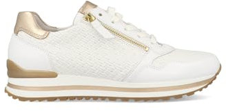 Gabor Damen Low-Top Sneaker, Frauen Halbschuhe,Komfortable Mehrweite (H),sportlich,straßenschuhe,Turnschuhe,Weiss/Platino(Gold),39 EU / 6 UK