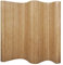 Myheimly Raumteiler Paravent Trennwand Spanische Wand Vlies-Rückseite Sichtschutz Bambusmatte Flexibel Stellwand Bambus Natur 250x165 cm