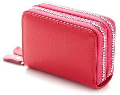 BAYINBROOK Porte-Monnaie, Double Fermeture Éclair Portefeuille Porte-Carte, Multi-Cartes Porte-Monnaie, Convient à Diverses Occasions, Plusieurs Couleurs Disponibles (Rose)