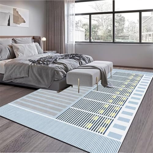 Kunsen Bedroom Decor Pastell deko Schlafzimmer Home Nachttisch Teppich Modern Style Anpassbar Blau tepiche für Wohnzimmer 160X280CM
