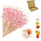 100 palillos de madera para cócteles, palillos de cóctel de 12 cm, palillos de dientes, palillos de dientes, palillos de dientes largos para comida con los dedos, palillos de dientes largos para bar