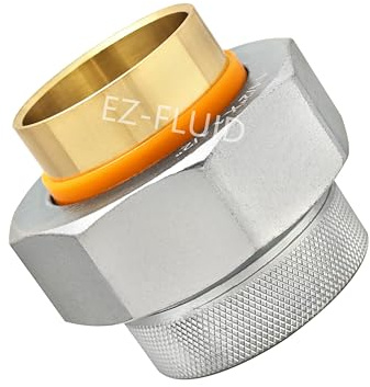 EZ-Fluid 3/4 Inch Dielectric Union Sweat Solder x FIP,Brass Solder Connection, Female Threaded Galvanized Steel Body,Reduces Electrolysis,Use as Water Heater Dielectric Unions (1)