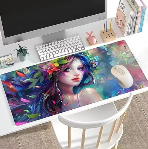 Tapis de Souris Couleur Tapis de Souris Gamer XXL 1600x800x3mm Gaming Accessoire, Tapis de Souris Femme Tapis Souris Résistant à l'eau avec Base en Caoutchouc antidérapant, Deco Bureau Travail W5-611